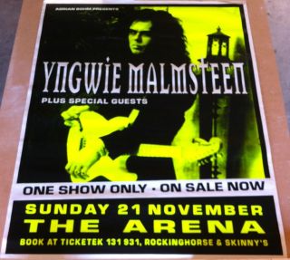 Huge Yngwie Malmsteen 1999 Millenium World Tour Brisbane Poster