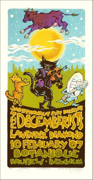 The Decemberists Poster Signed Silkscreen By Gary Houston 2009