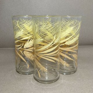Set of 6 LIBBEY GOLDEN WHEAT Glasses 6 3/8” 12 Ounce Tall Drink - ware Vintage 3
