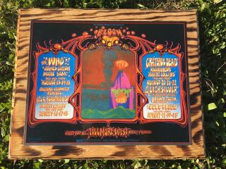 1968 The Who Fillmore West Grateful Dead Vintage Bill Graham Concert Poster