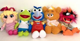 Disney Store Muppet Babies Plush Kermit Piggy Fozzie Animal Gonzo 14 " Set Of 5