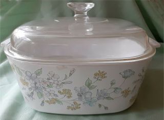 Vintage Corning Ware Pastel Bouquet 5 Liter Dutch Oven/casserole A - 5 - B W/lid
