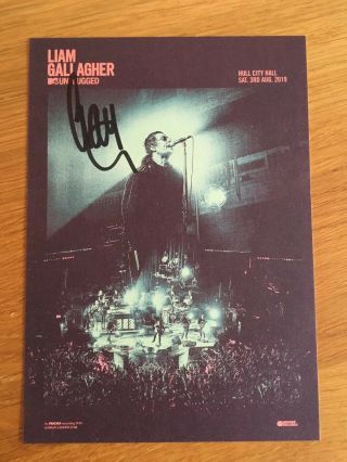 Liam Gallagher - Hand Signed Mtv Unplugged Card,  15 X 21 Cm