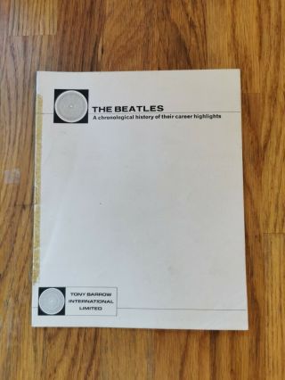 Beatles Fan Club Official Booklet Chronology History 1968 Rare