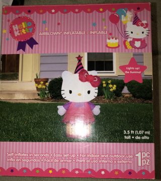 Hello Kitty Airblown Inflatable 3.  5 Ft Tall Birthday Led