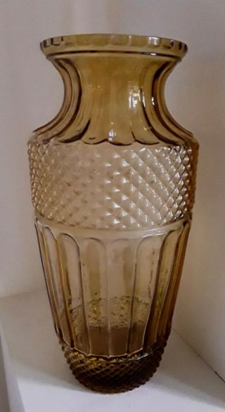 Fabulous Large Retro Mid Century Modern Amber Yellow Glass Art Vase Stunning