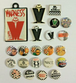 Madness,  Nutty Boys & Specials: 22 Vintage Button Pin Badges Ska 2 - Tone 1979/80s 2