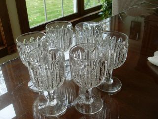 Set Of (6) Duncan Miller Mardis Gras Water Goblet Stems