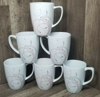 Corelle Coordinates Splendor Set Of 6 Porcelain Coffee Cups Mugs