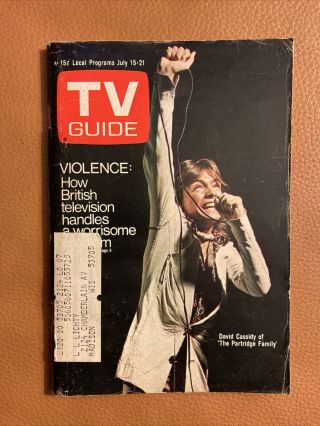 1972 Tv Guide David Cassidy - Partridge Family