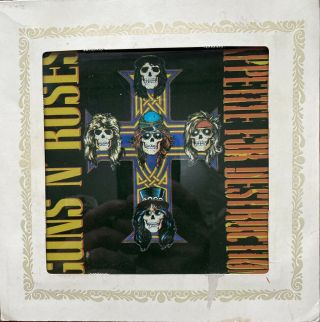Vintage Rare 80 ' s Guns N Roses Appetite for Destruction 6”x6” Glass 2