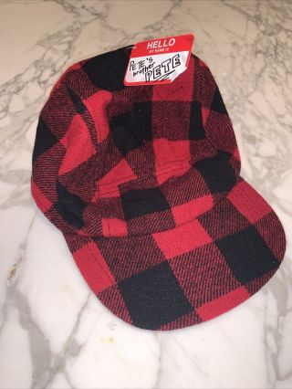 Nwt The Adventures Of Pete And Pete Hat Nickelodeon Nick Box Buffalo Plaid Red