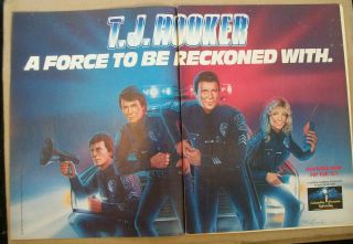 William Shatner Tj Hooker 1986 Ad - A Force To Be Reckoned With /2 Page Ad