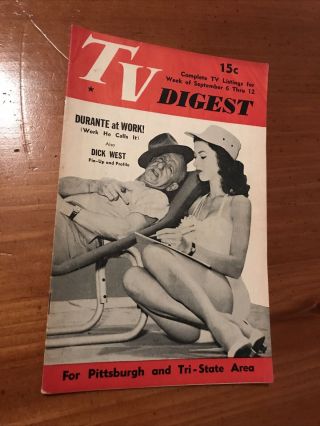 Tv Digest 9/6/52 Jimmy Durante Mr America Gene Stanlee Happy’s Party Dick West