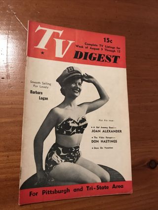 Tv Digest 8/9/52 Barbara Logan The Video Ranger Don Hastings Tv Guide 1 Of 30