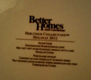 Set Of 4 Better Homes & Gardens 2011 Heritage Col.  Winter Forest Salad Plates 2