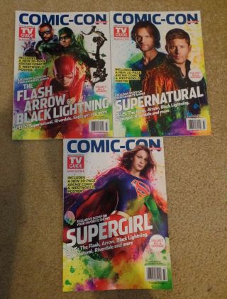 Sdcc 2017 Tv Guide Magazines Set Of 3 Covers Supernatural Arrow Supergirl Flash