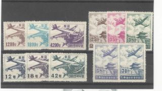 Korea 1952 - 54 Group Of 3 Lh Airmail Set