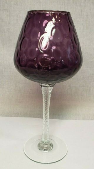 2 Large Vintage Amethyst Purple Art Glass Brandy Snifters Murano ? 3