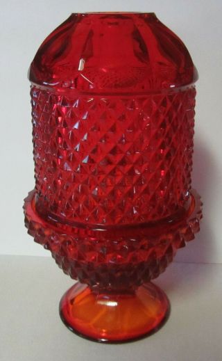 Lovely Vintage Viking Glass " Glimmer " Persimmon Fairy Light / Lamp,  Pristine
