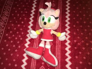 Sanei 7” Amy Rose Sonic Plush Toy Doll 2007 Japan No Tags