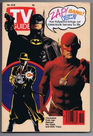 Vintage Tv Guide December 22,  1990 No Label Batman Flash Dick Tracy
