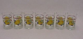 Set Of 7 Corning Corelle Coordinates Abundance Fruit 4 " Tumbler Glasses Juice
