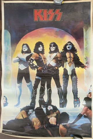 Vintage 1977 Kiss Love Gun Poster - Aucoin Boutwell Kiss Army