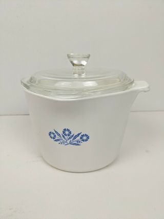 Vintage Corning Ware Blue Cornflower 4 Cup Sauce Maker 32 Oz Pot 1 Qt With Lid