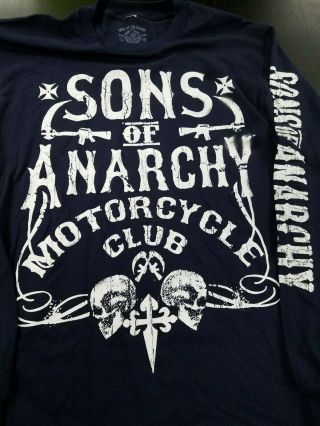 SONS OF ANARCHY MOTORCYCLE CLUB OFFICIAL LONG SLEEVE NAVY SHIRT 3