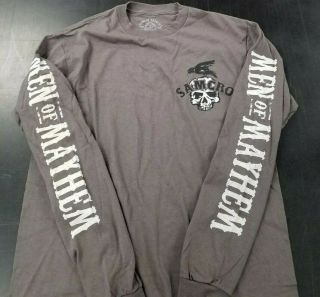 Sons Of Anarchy Samcro Men Of Mayhem Multi Print Long Sleeve Gray Shirt