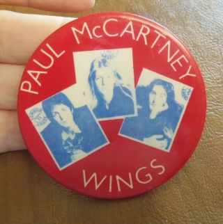 Rare Beatles Paul Mccartney Wings Promo Red Band On The Run Pin