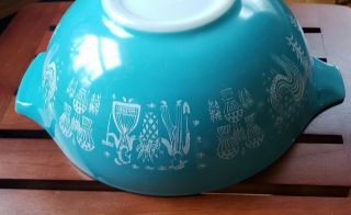 Vintage Pyrex Amish Butterprint Cinderella Turquoise Large Bowl 444