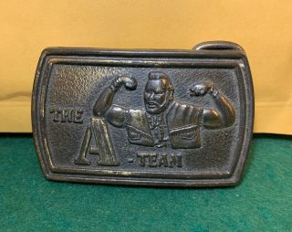 Vintage The A - Team Bronze Belt Buckle With Mr T - By Lee
