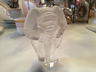 Mats Jonasson Elephant Sweden Full Lead Crystal 6” Tall Sticker Signed Numbered