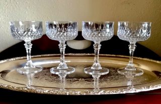 Vintage Champagne Coupe Glasses Cut Crystal Cocktail Sherbets Stemware Barware 4