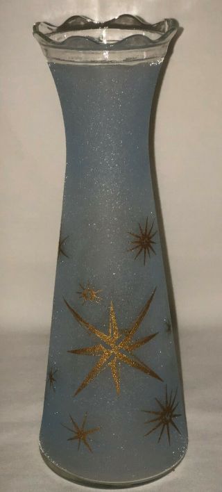 Bartlett Collins Blue Pebbled Atomic Star Starburst 9 " Vase