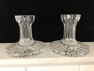 Signed Waterford Crystal Candle Holders Candlestick Holders 4 In