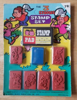 Vintage 1974 Three 3 Stooges Stamp Set Larry,  Curly,  Moe