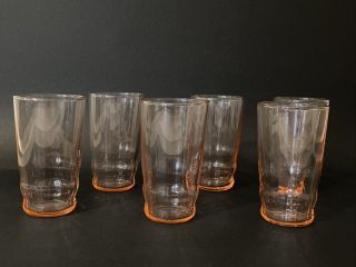 Vintage Pink Depression Glass Small Tumblers Water? Set Of 6