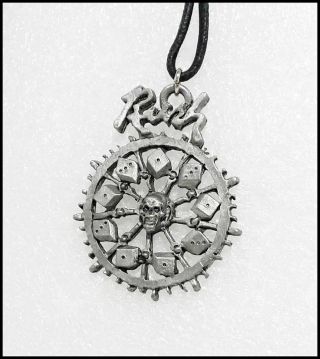 Rush Vintage Roll The Bones Metal Pewter Pendant Necklace / Last One