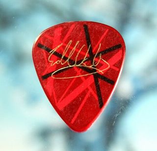 Van Halen // Eddie 2004 Tour Guitar Pick Translucent Red/gold Sig Frankenstrat