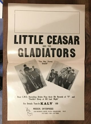 Vintage 11.  5 " X 18 " Poster: Little Ceasar & Gladiators Soul Oklahoma