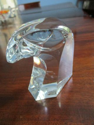 St.  Louis France Crystal Eagle Head Paperweight 3 3/4 "
