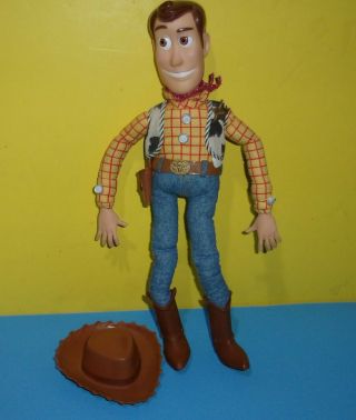 Thinkway Disney Pixar Toy Story Talking Sheriff Woody 16” Pull String Doll W/hat