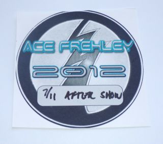 Kiss Band Ace Frehley Solo 2012 Concert Tour After Show Backstage Pass July 11
