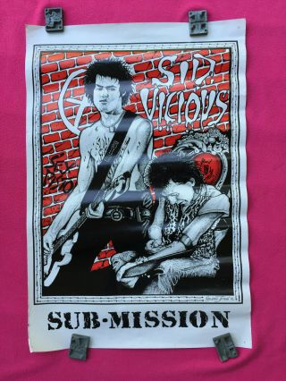 1996 Vintage Poster Punk Sex Pistols Sid Vicious Shooting Heroine Sub - Mission