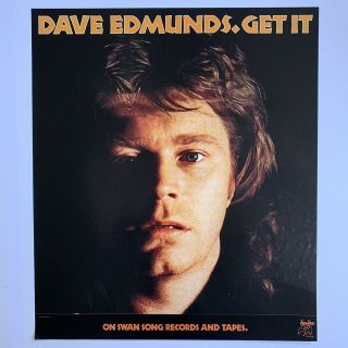 1977 Dave Edmunds Get It Promotional Rock Poster 21” X 24.  5” Swan Song