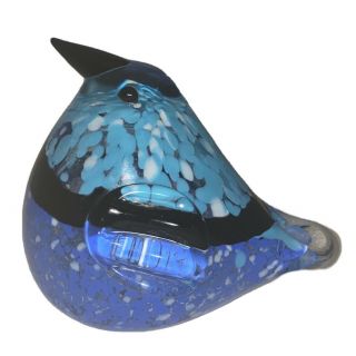 Murano Style Glass Blue - Jay Blue - Bird Studio Art Glass Hand Blown Paperweight
