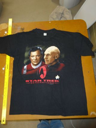 Star Trek Generations T - Shirt,  Xl,  Vintage,  1994,  Owner
